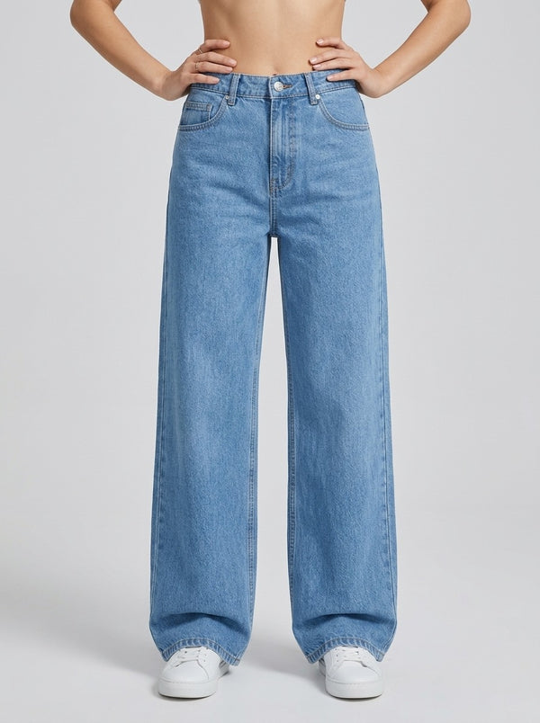 Skyblue Wide Leg Jeans